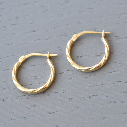 Mini Twist Hoop Vermeil Earrings