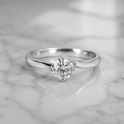 Diamond Solitaire Twist Engagement Ring