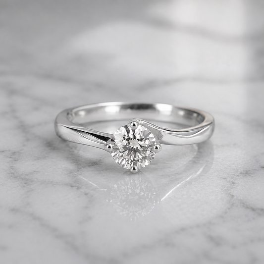 Diamond Solitaire Twist Engagement Ring