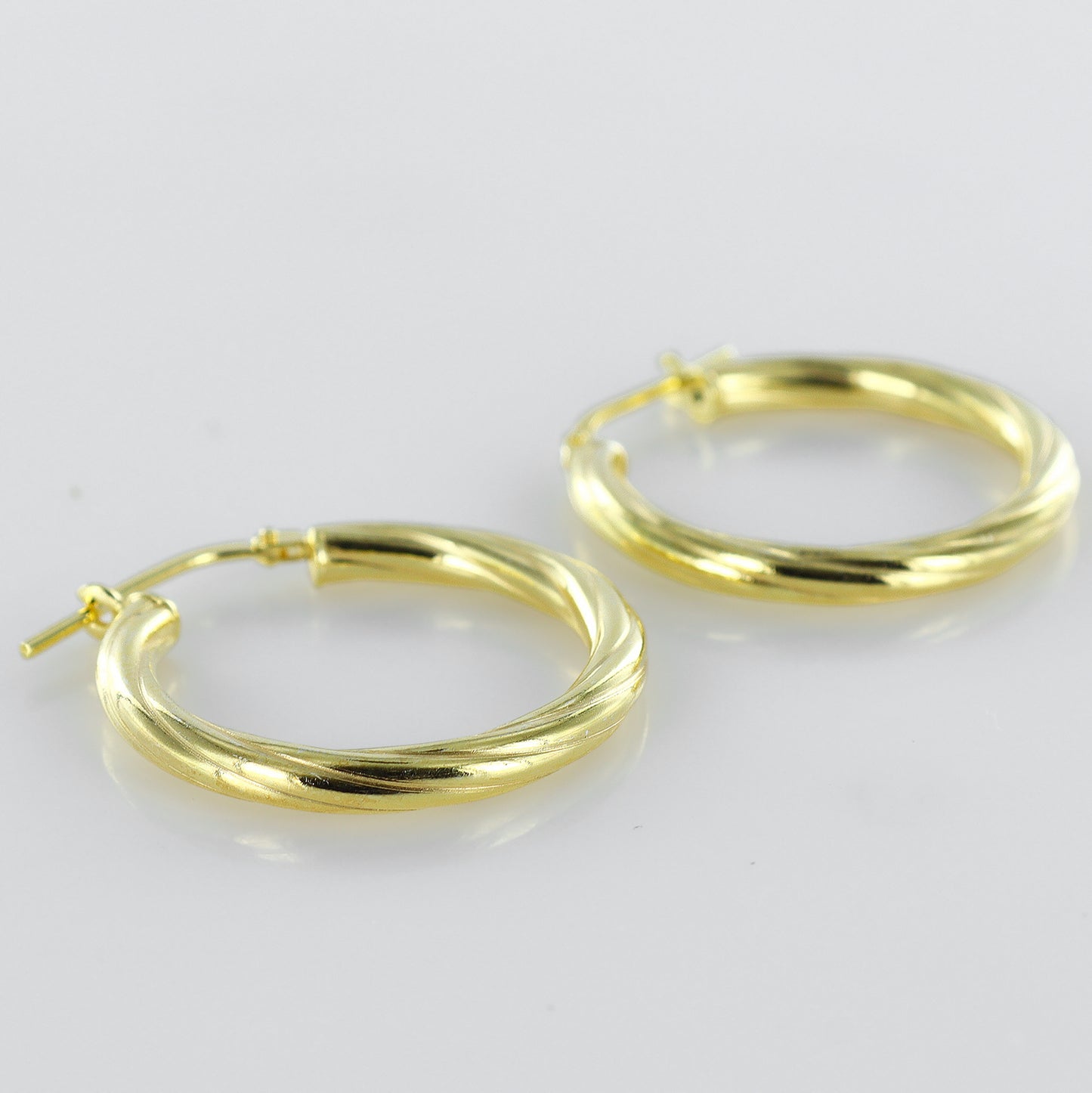 Twisted Hoop Earrings 14ct Gold Plated