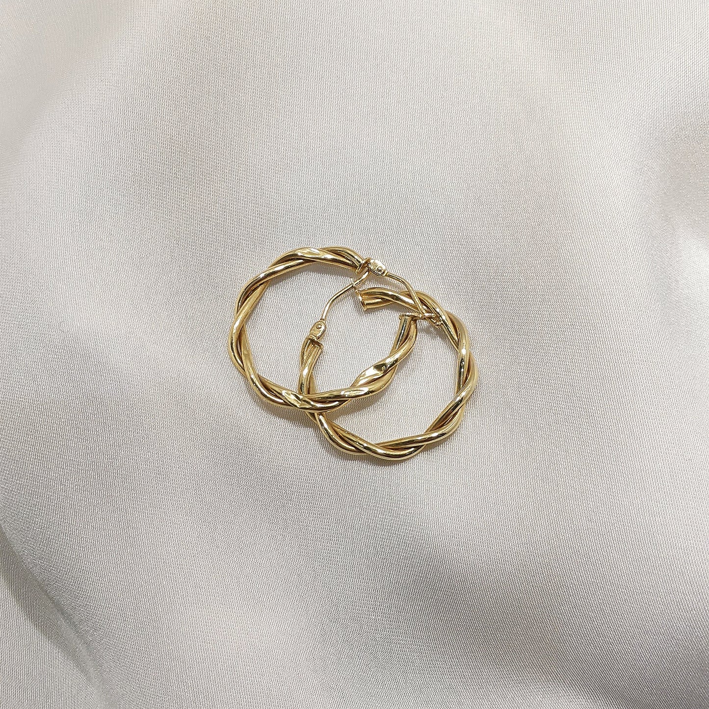 Stella Twisted Hoop Earrings 9ct Yellow Gold