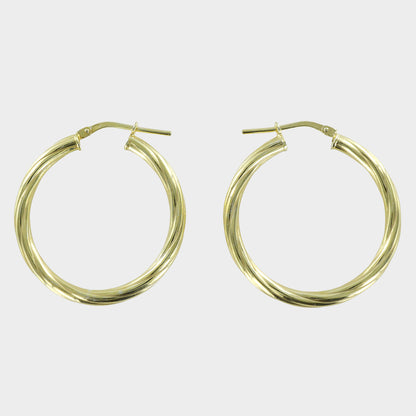 Twisted Hoop Earrings 14ct Gold Plated