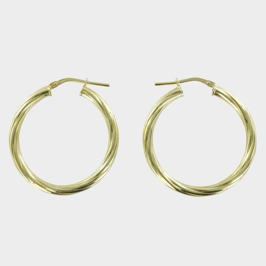 Twisted Hoop Earrings 14ct Gold Plated