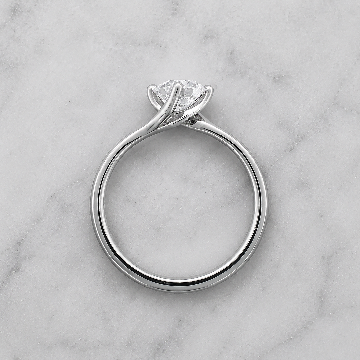 Diamond Solitaire Twist Engagement Ring
