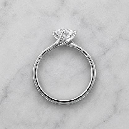 Diamond Solitaire Twist Engagement Ring