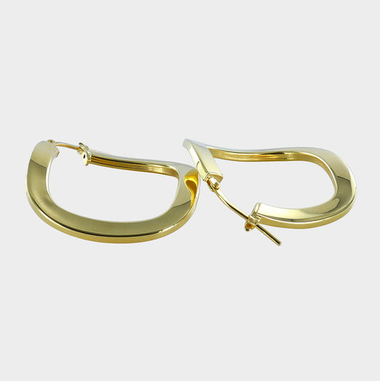 Twisted Hexagon 14ct Gold Plated Hoops