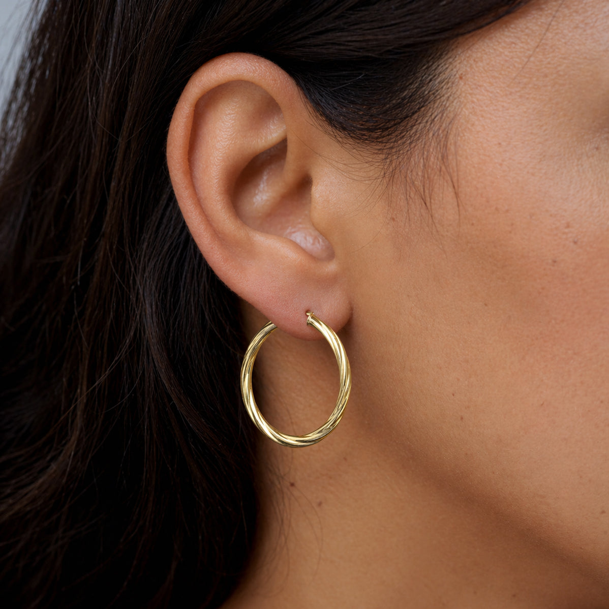 Twisted Hoop Earrings 14ct Gold Plated