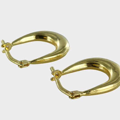Bonded Elongated Gold Vermeil Hoops