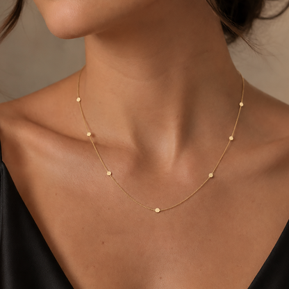 Minimalist Gold Disc Necklace 9ct Yellow Gold