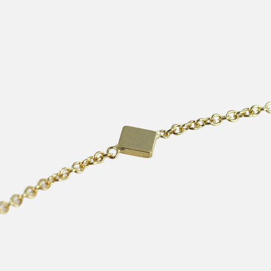 Diamond-Shaped Disc 9ct Yellow Gold Bracelet