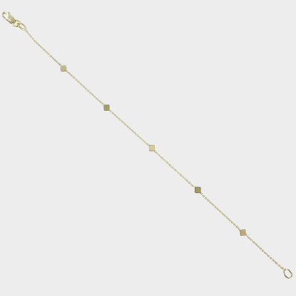 Diamond-Shaped Disc 9ct Yellow Gold Bracelet