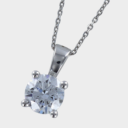 1.01ct Round Brilliant-Cut Lab-Grown Diamond Solitaire Pendant