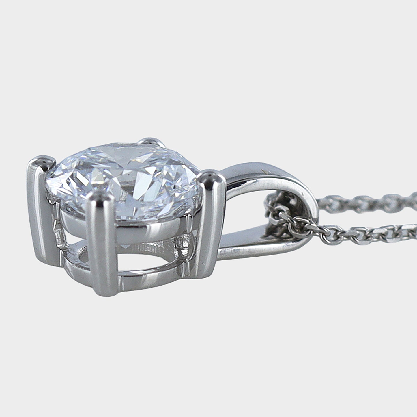 1.01ct Round Brilliant-Cut Lab-Grown Diamond Solitaire Pendant