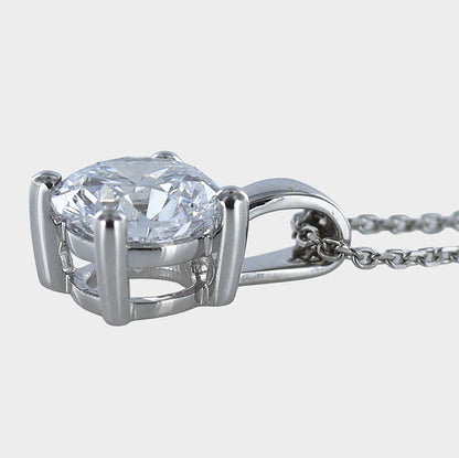 1.01ct Round Brilliant-Cut Lab-Grown Diamond Solitaire Pendant