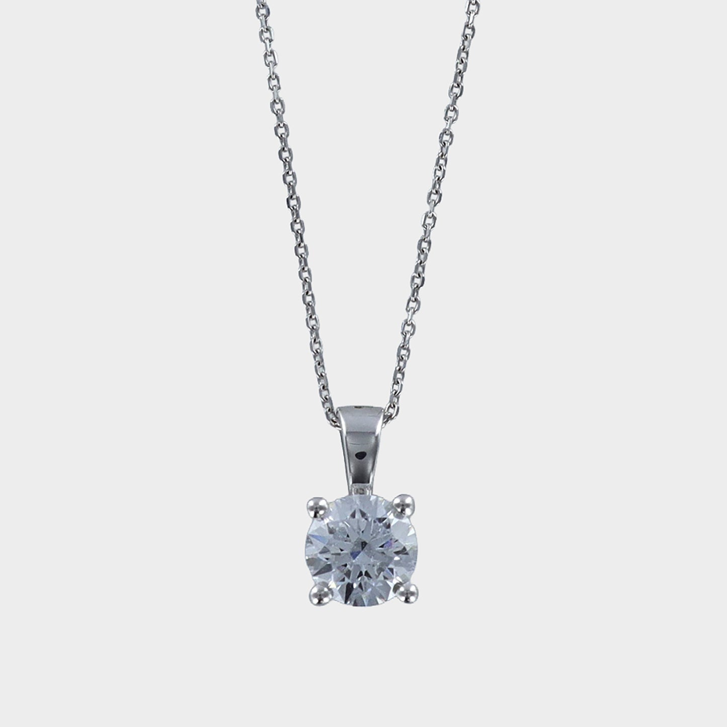 1.01ct Round Brilliant-Cut Lab-Grown Diamond Solitaire Pendant