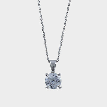 1.01ct Round Brilliant-Cut Lab-Grown Diamond Solitaire Pendant