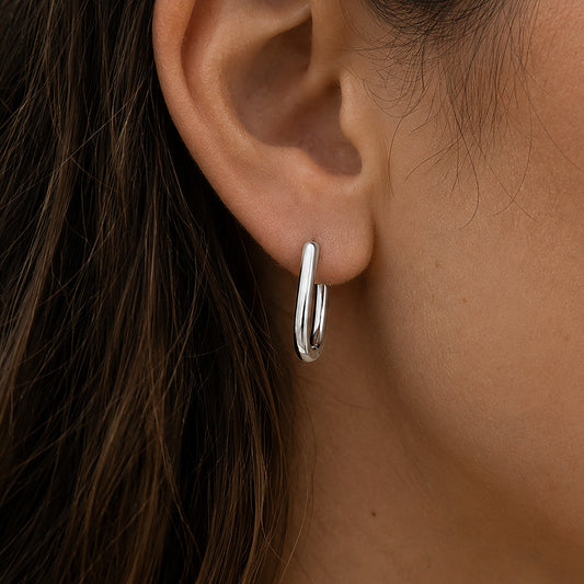 Oval Huggies 925 Sterling Silver