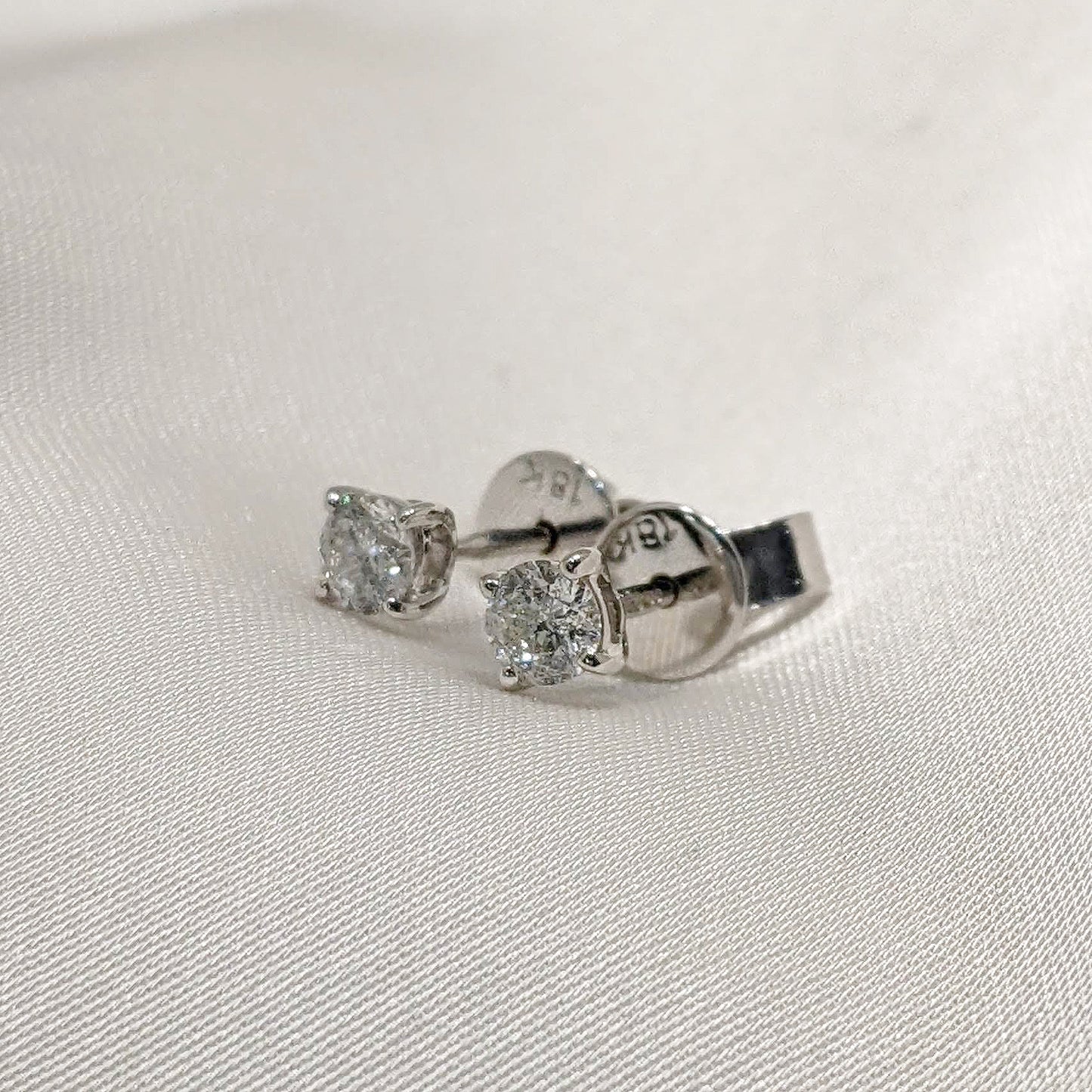 Diamond Stud Earrings 18ct White Gold