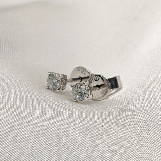 Diamond Stud Earrings 18ct White Gold