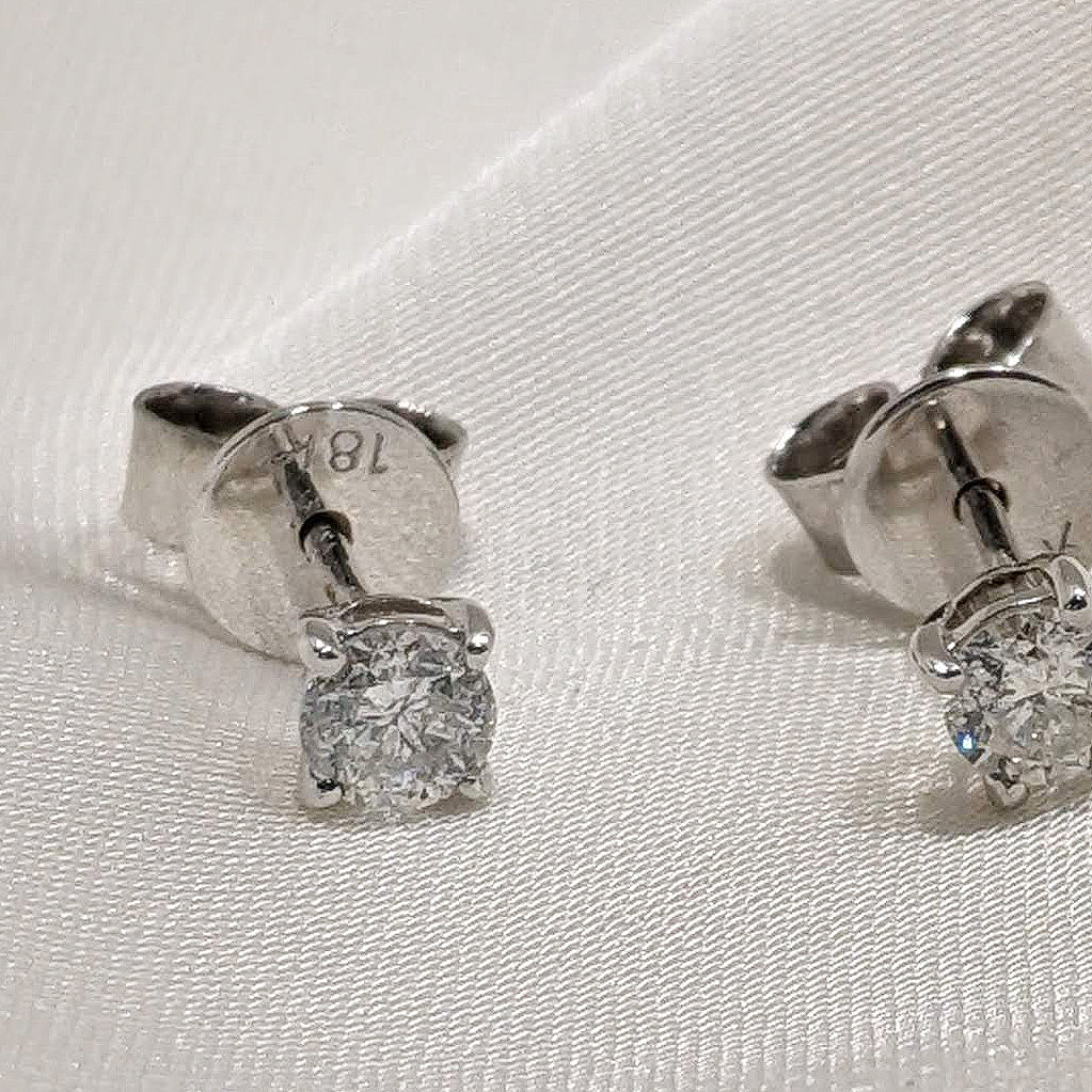 Diamond Stud Earrings 18ct White Gold