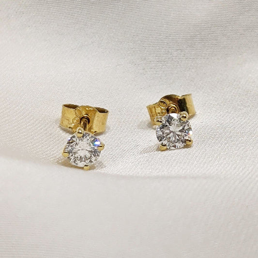 Diamond Stud Earrings 18ct Yellow Gold