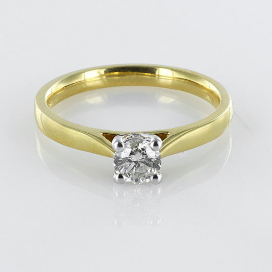 Tapered Diamond Engagement Ring 18ct Yellow Gold