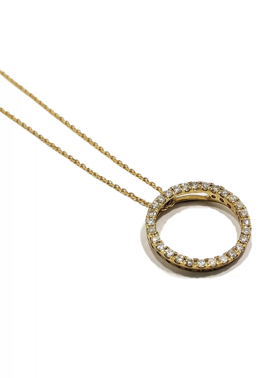 Diamond Circle Of Life Pendant 9ct Yellow Gold