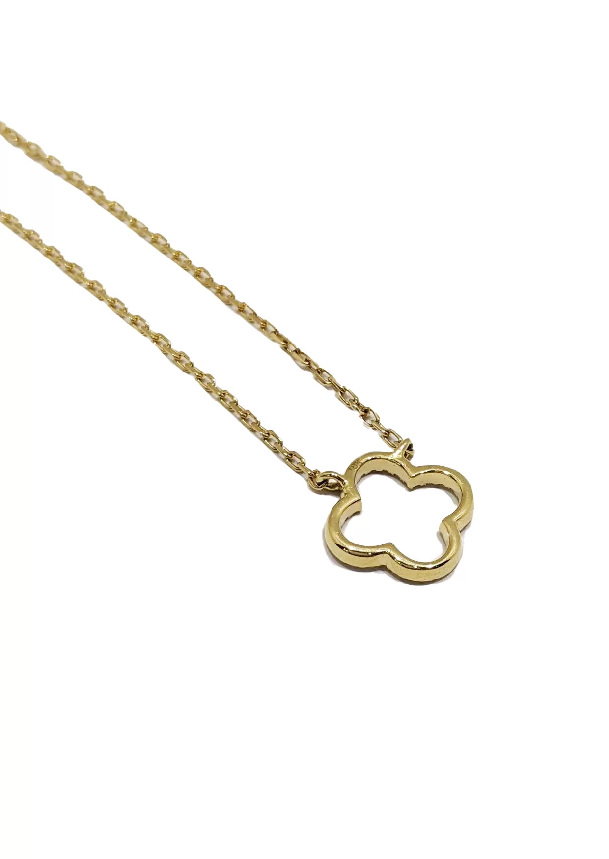 Diamond Clover Necklace 9ct Yellow Gold