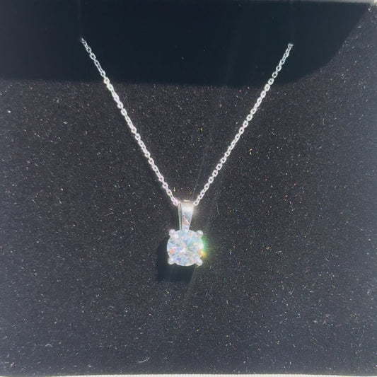 1.01ct Round Brilliant-Cut Lab-Grown Diamond Solitaire Pendant