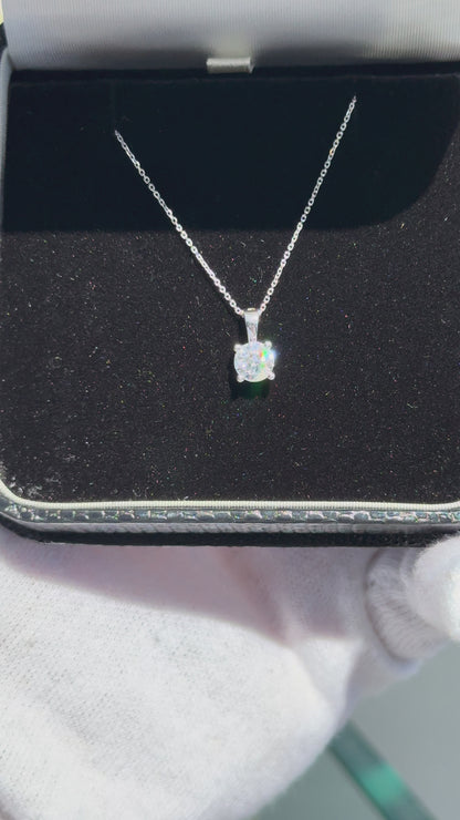 0.49ct Round Brilliant-Cut Lab-Grown Diamond Solitaire Pendant