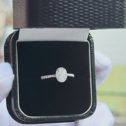 Oval Diamond Halo Engagement Ring