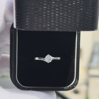 Diamond Solitaire Twist Engagement Ring