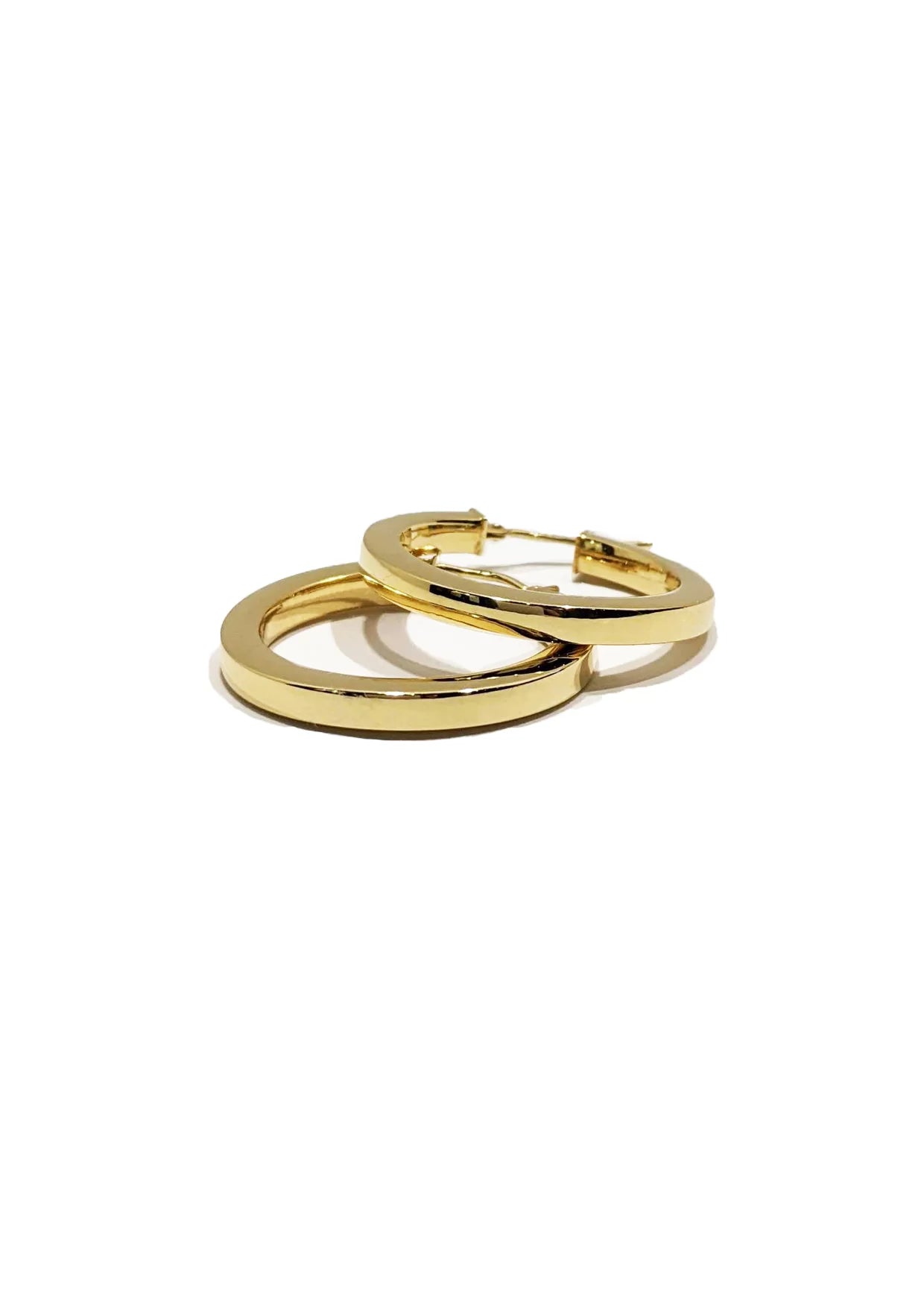 Scarlett Squared Hoop Earrings 9ct Yellow Gold