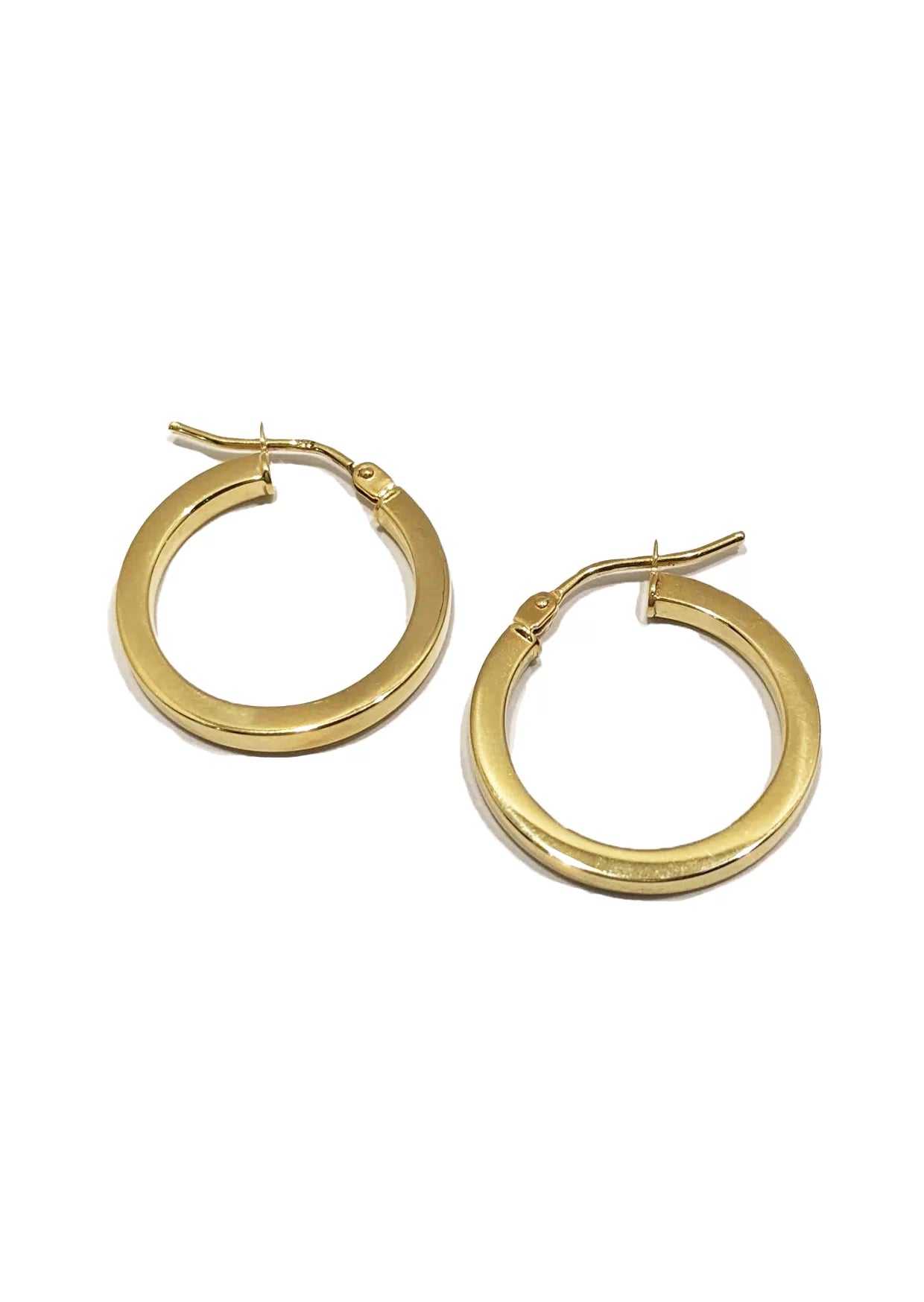 Scarlett Squared Hoop Earrings 9ct Yellow Gold