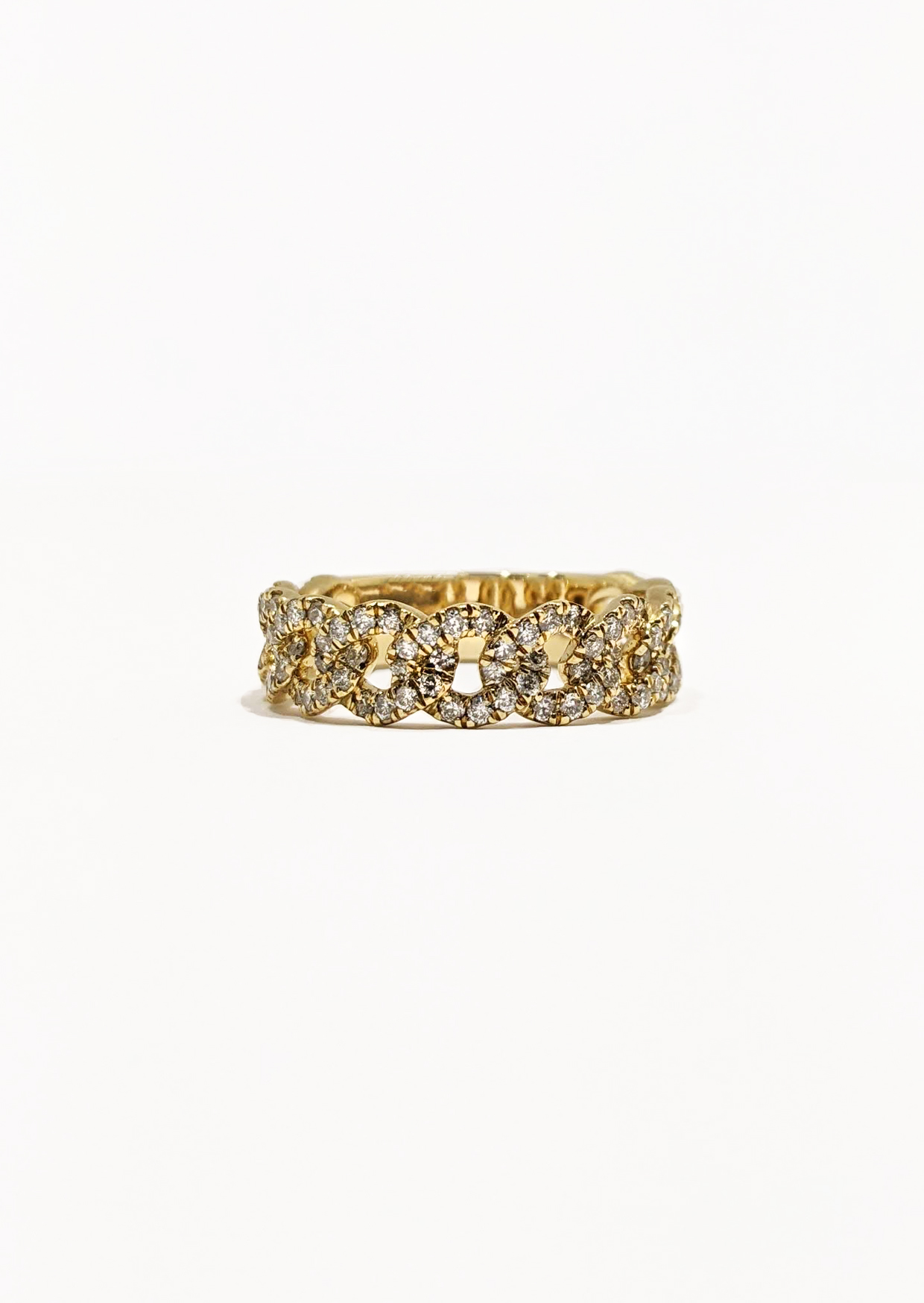 Diamond Chain Ring 9ct Yellow Gold