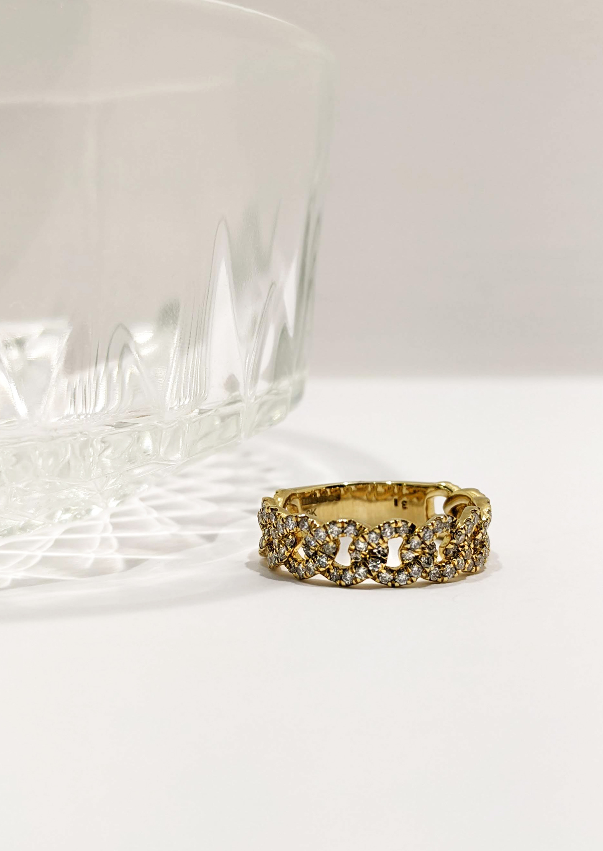 Chain Diamond Ring 9ct Yellow Gold - Star Jewellers