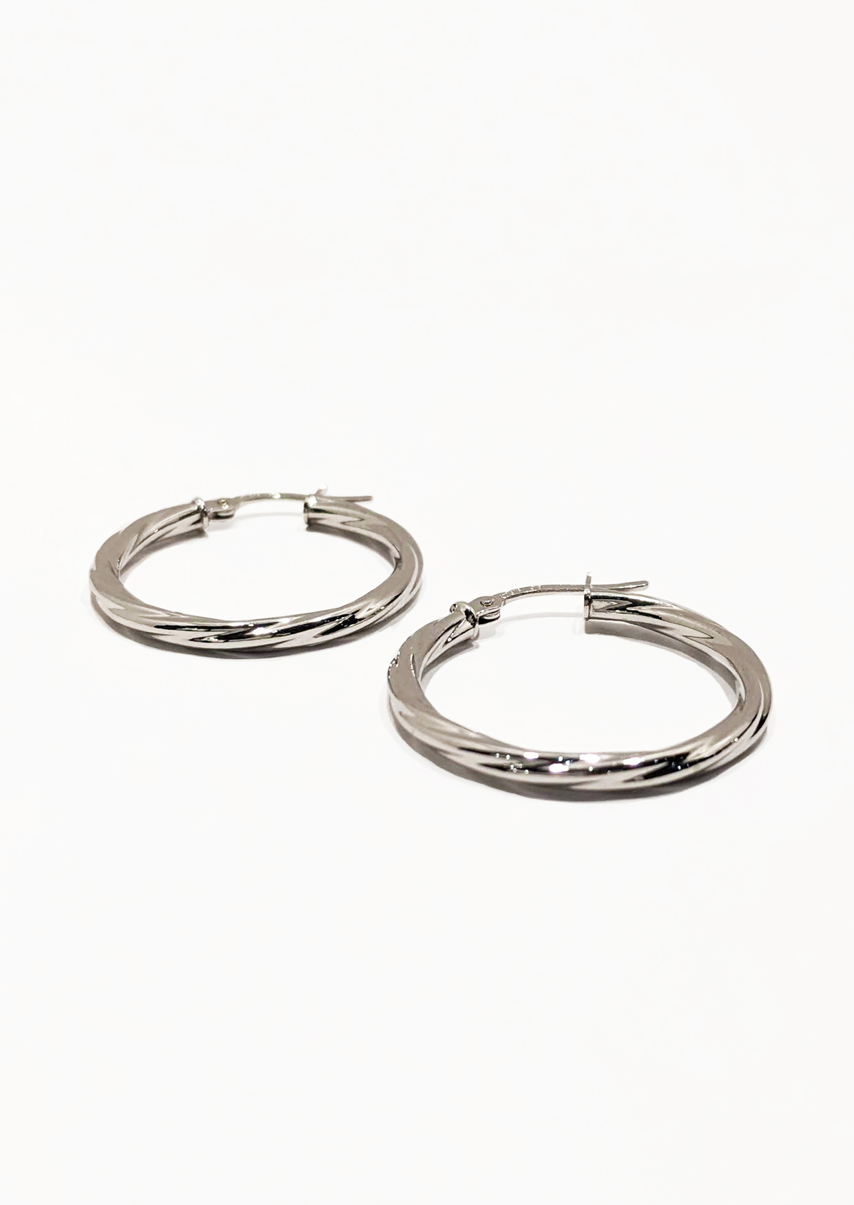 Suzy Twisted Hoop Earrings 9ct White Gold